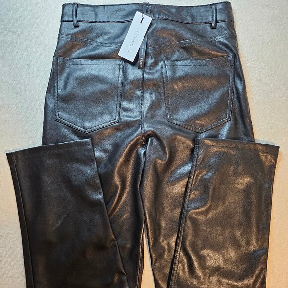 Dynamite Gisele Faux Leather Straight Leg Pants - Size 8 - Picture 8 of 10